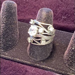 Free Form Vine Cubic Zirconia Ring